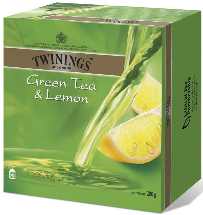 134778  151682 Te TWININGS gr&#248;nn te med sitron (100) Gr&#248;nn te fra kjente TWININGS